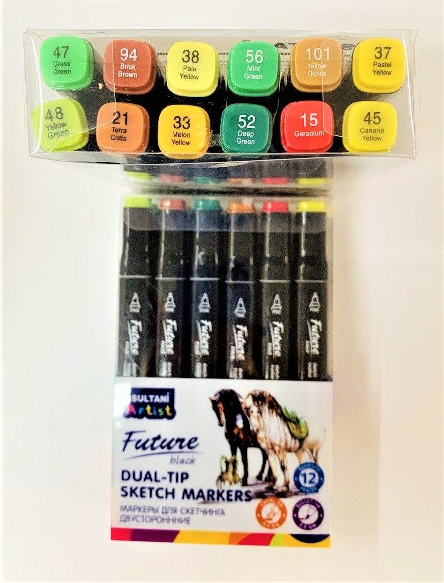Маркер скетч двосторонній 12 кол Forest colors ST-8015-12 SULTANI