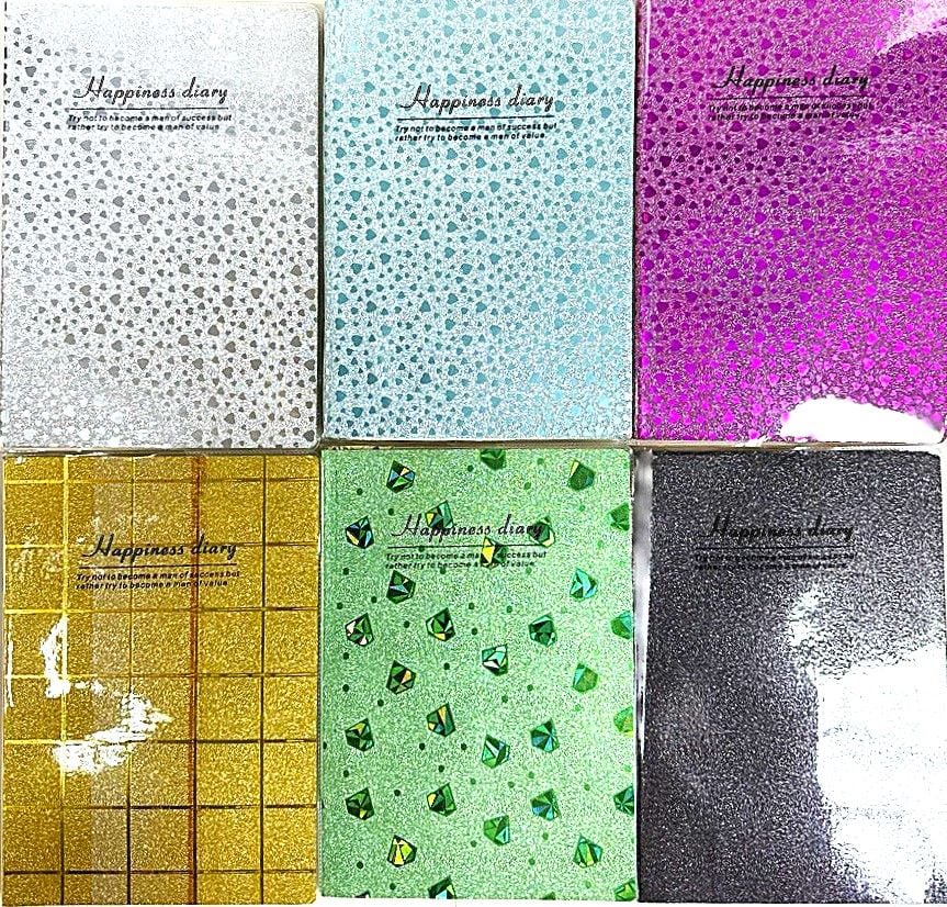 Блокнот А5 голографічний з блискітками клітинка NO 882 (RS-0208)