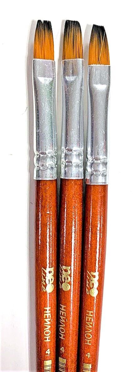 Пензлики нейлон пласкі №4 (25 шт/уп) CHNR-2304 NeoLine