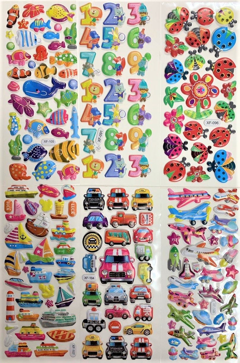 Наліпки на прозорому планшеті 23*8 см (20 шт) (119) XF- Імпорт