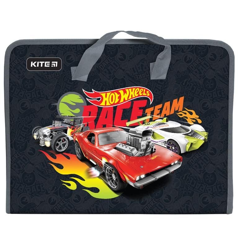 Папка А4 на блискавці з тканевими ручками Hot Wheels HW22-202 Kite