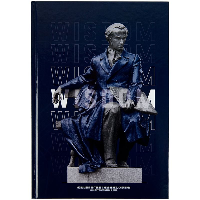 Блокнот Книга А4 Wisdom, 96арк, клітинка, темно-синій 8422-553 Axent