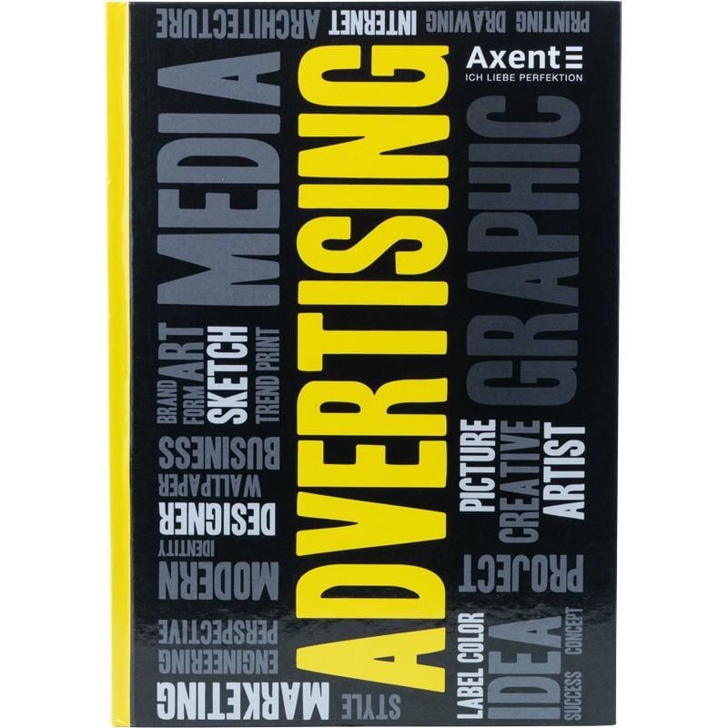Блокнот Книга А4 80 арк, клітинка, Colors, жовтий 8421-06 Axent