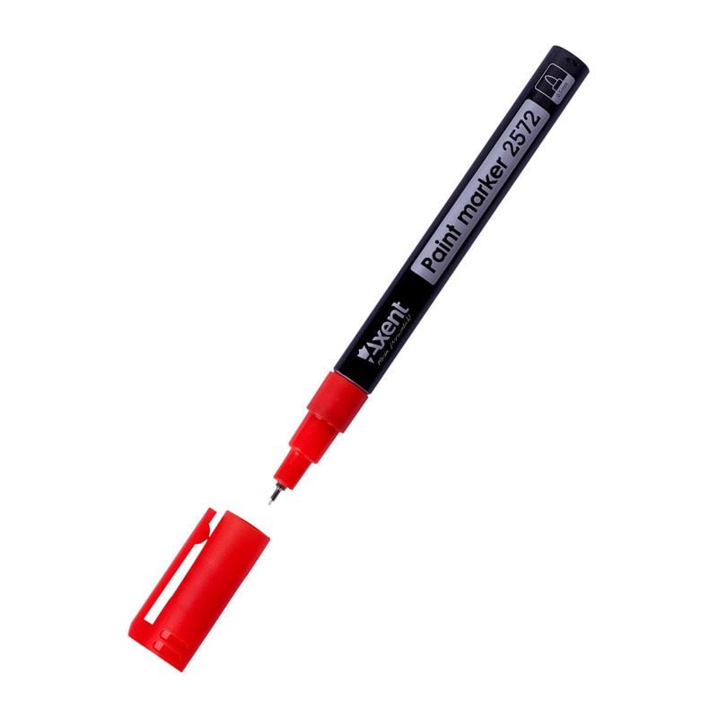 Маркер фарба 0,5мм круглий червоний 2572-06 Axent