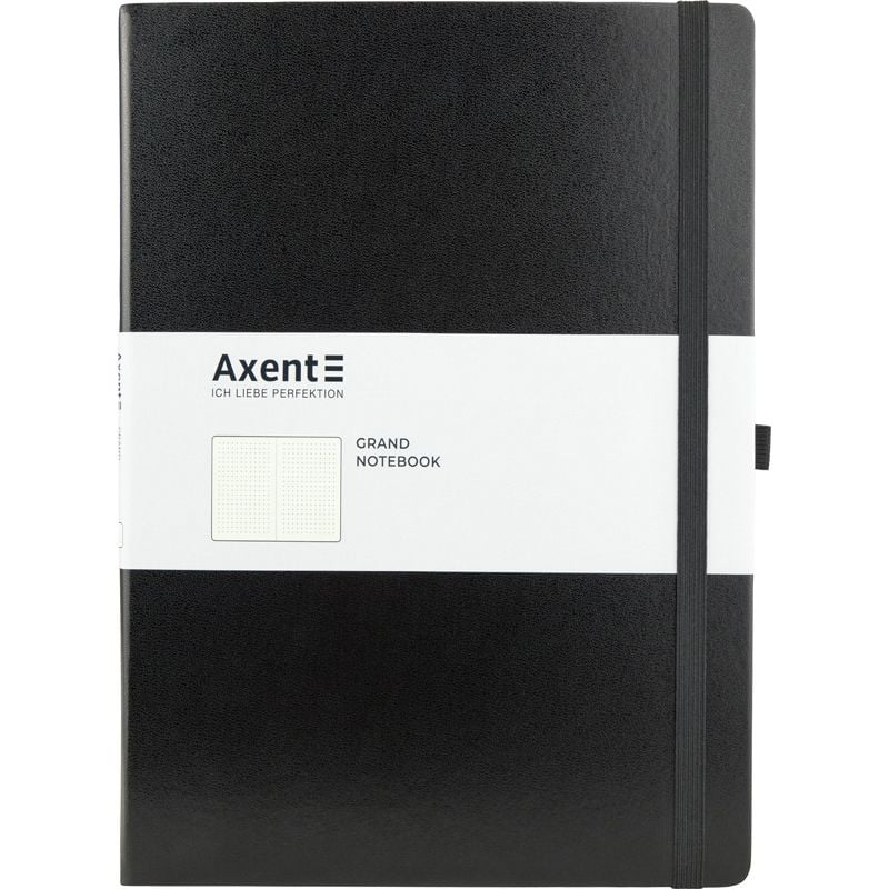 Блокнот Книга А4 записна Partner Grand 100 арк крапка чорна 8303-01 Axent