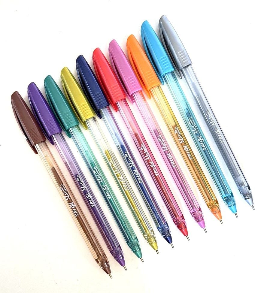 Ручка гелева набір металізованих 1.0 мм Trigel Metallic 10 кол UX-141 UNIMAX