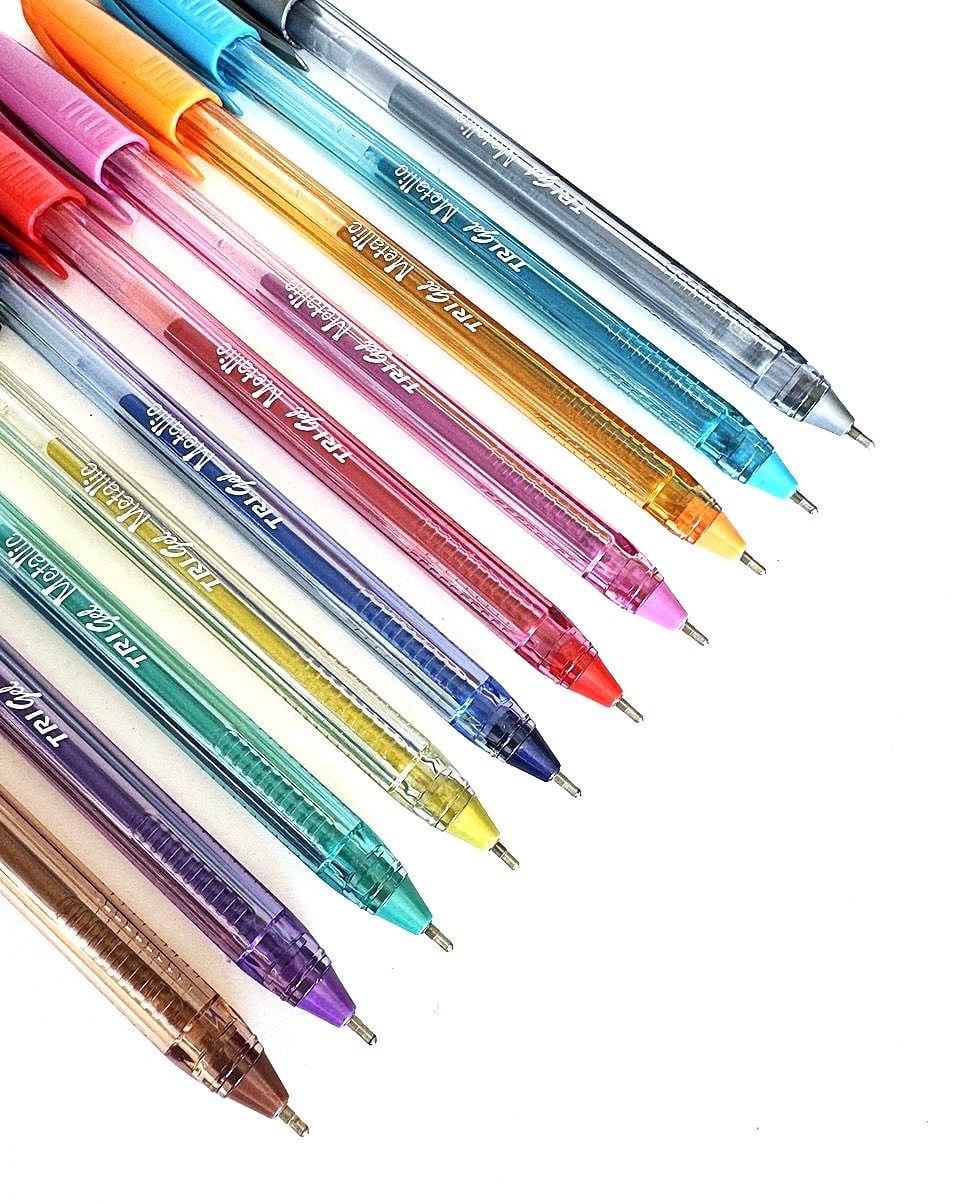 Ручка гелева набір металізованих 1.0 мм Trigel Metallic 10 кол UX-141 UNIMAX