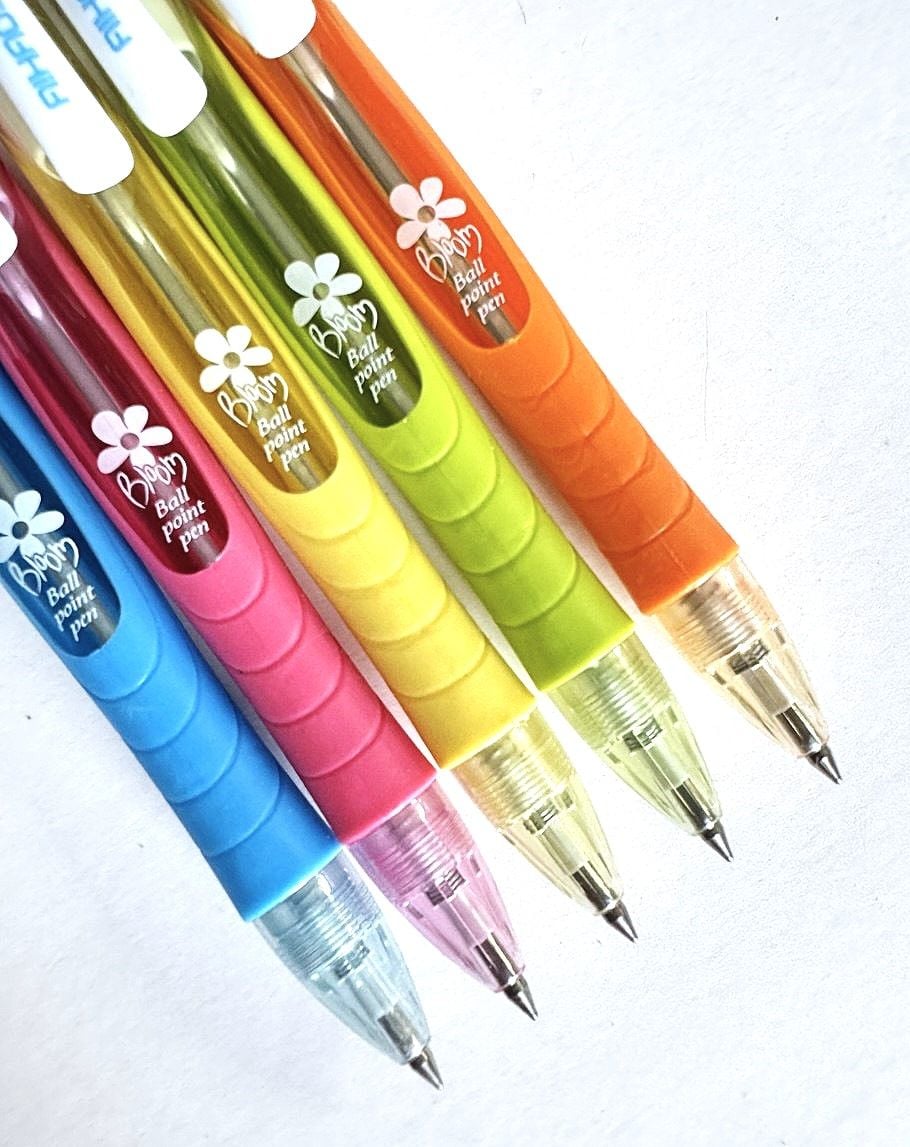 Ручка кулькова 0,5 мм автомат кольоровий корпус синя (40 шт/уп) AH-524B AIHAO