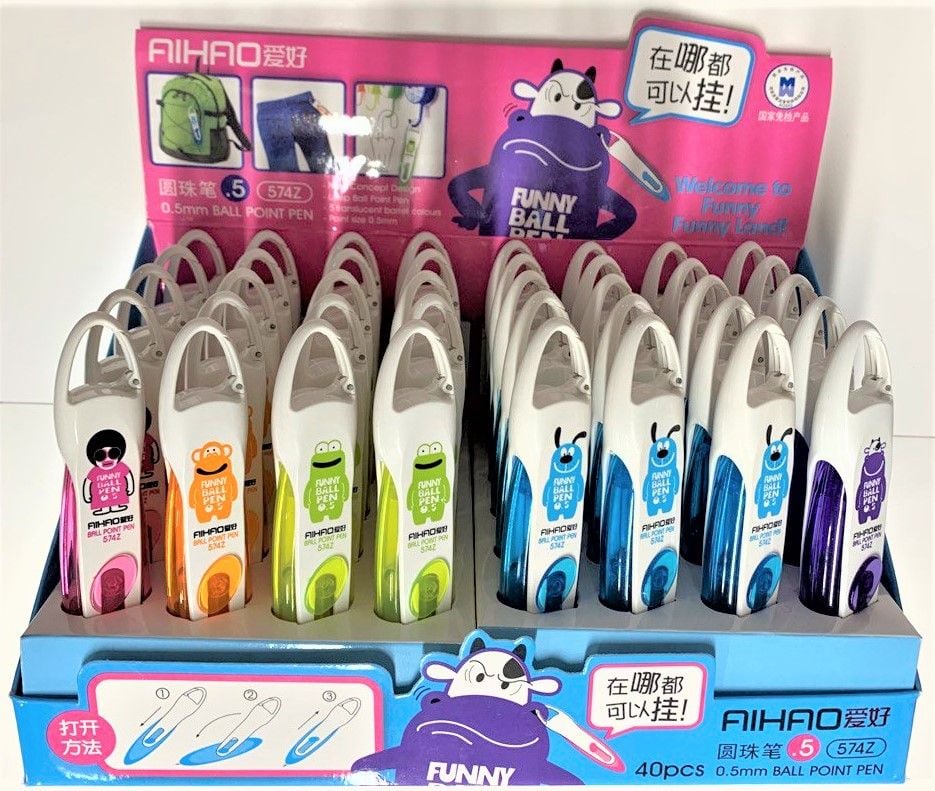 Ручка кулькова кулькова 0,5 мм кольоровий корпус (40 шт/уп) AH-574Z AIHAO