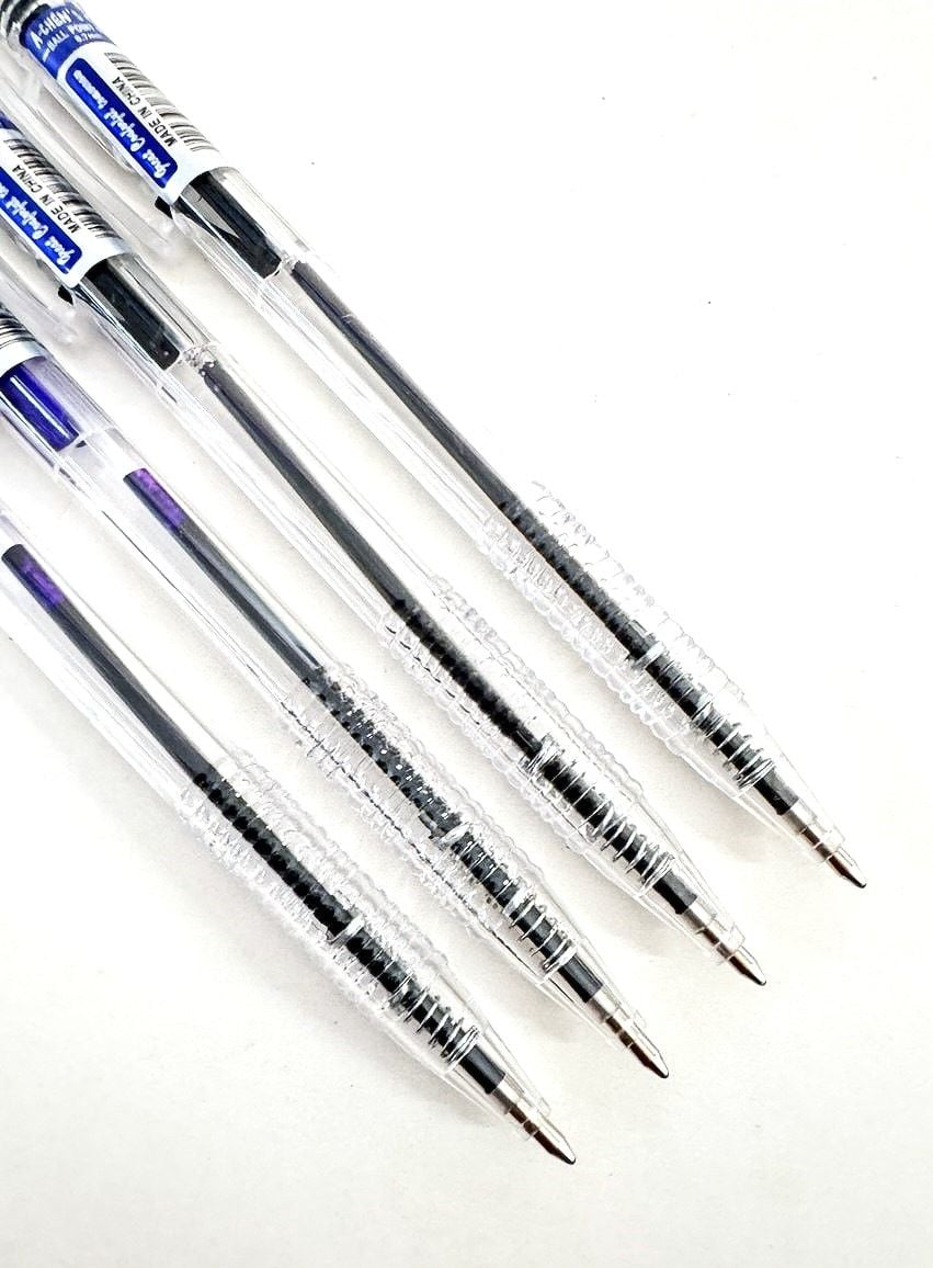 Ручка кулькова кулькова 0,7 мм автомат прозорий корпус чорна, фіолетова (50 шт/уп) AC-559 AIHAO