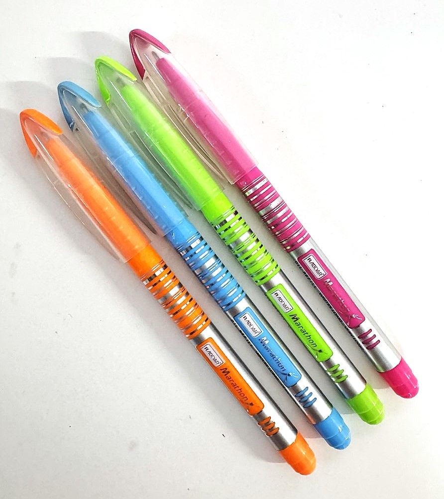 Ручка масляна 0,7 мм кольоровий корпус синя, чорна, червона (12 шт/уп) AC-617B Radar