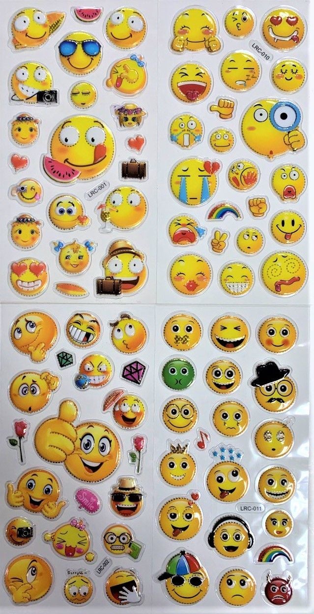 Наліпки об'ємні Смайли 29*12.5 см (20 шт/уп) LRC (SH-94-15)