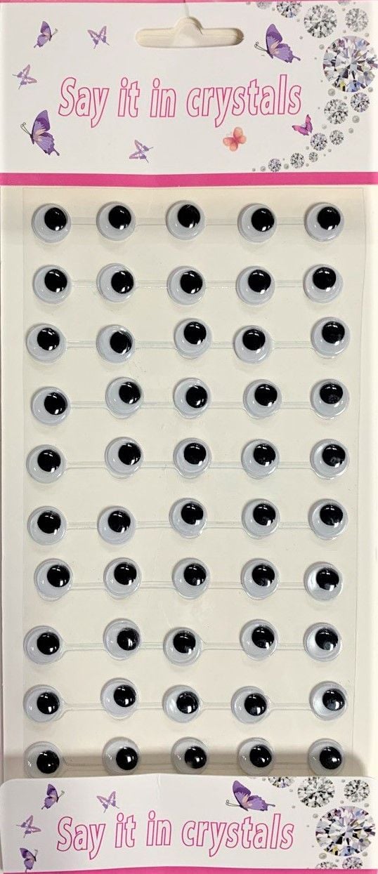 Наліпки Очі чорно-білі мікс розмірів (12 шт/уп) SA-0254