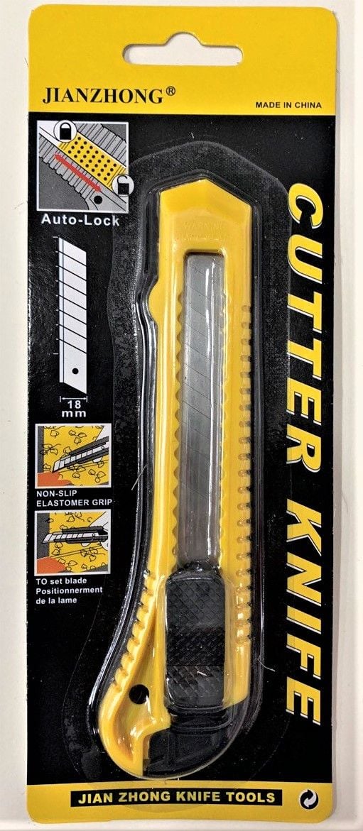 Ніж канцелярський 18 мм на планшеті 1 шт(24 шт/уп)(33) 287-1 Імпорт