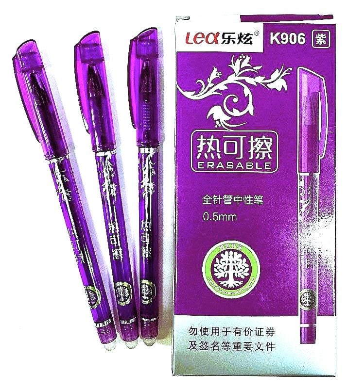 Ручка пиши/стирай синя, чорна, фіолет (12 шт/уп) K 906 Імпорт