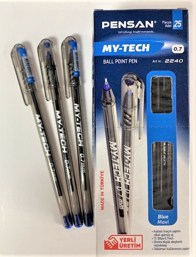 Ручка масляна кулькова My-Tech 0,7мм синя (25 шт/уп) 2240 PENSAN