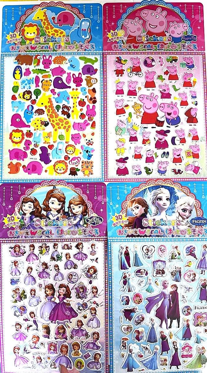 Наліпки на великому планшеті A4 з розмальовкою (20 шт/уп) ST-YH99 SULTANI