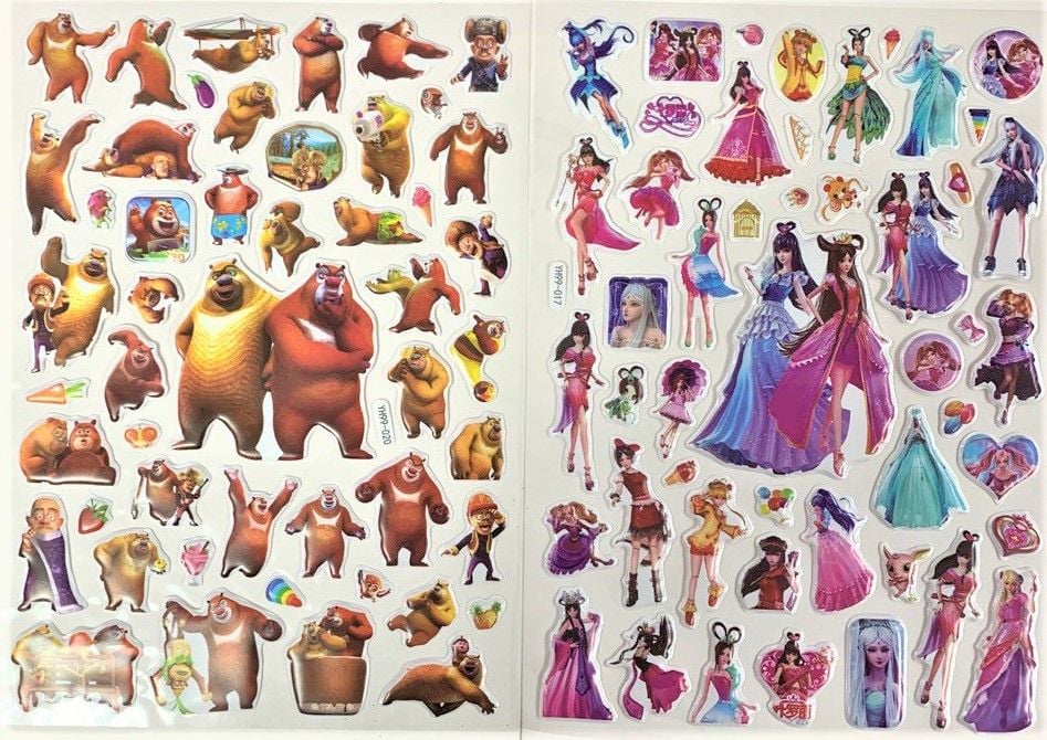 Наліпки на великому планшеті A4 з розмальовкою (20 шт/уп) ST-YH99 SULTANI