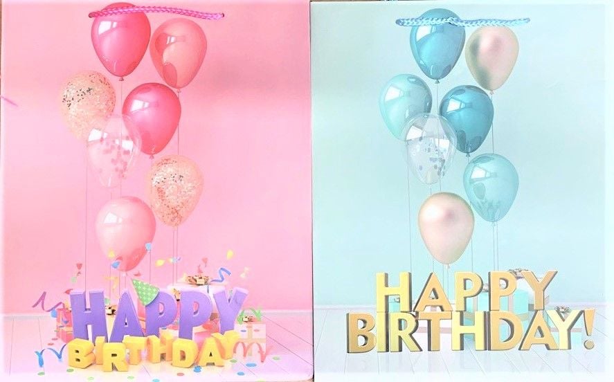 Пакет подарунковий 260*127*324 Happy Birthday (12 шт/уп) D19-032 Малеваро
