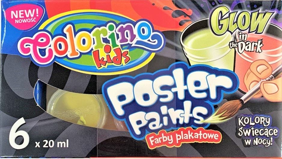 Фарби гуаш 6 кол 20 мл світяться вночі 42635PTR Paint