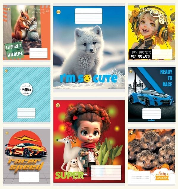 Зошит 12 арк // коса лінія (25 шт/уп) ТЕ 13401 Тетрада