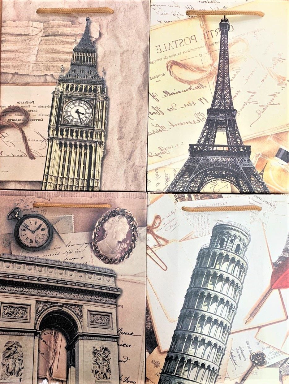 Пакет подарунковий 23*18*8см паперовий крафт Вінтаж (12) ST-14001 SULTANI