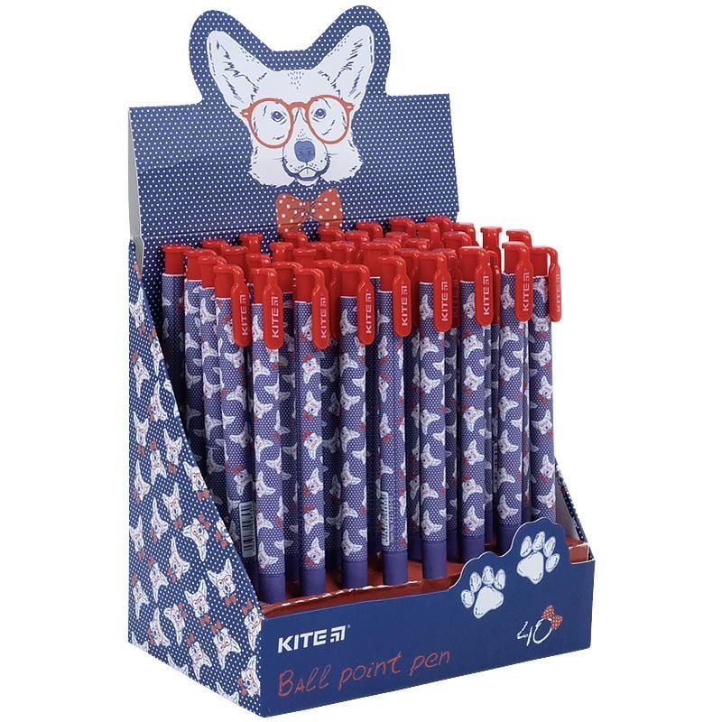 Ручка кулькова автоматична Corgi синя (40 шт/уп) K21-363-01 Kite