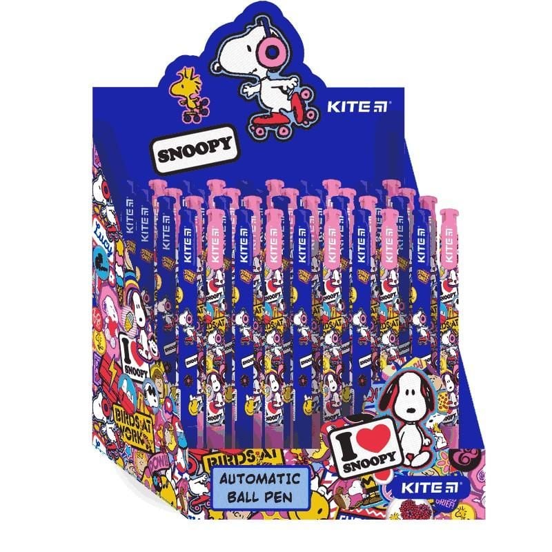 Ручка кулькова автоматична Snoopy синя (40 шт/уп) SN22-363 Kite