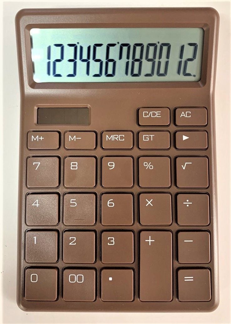Калькулятор середній 12 розрядний коричневий Q12-12D EATES