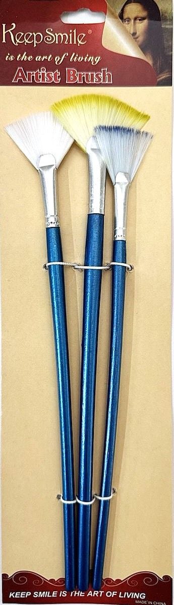 Пензлики набір веерних нейлон 3 шт EL-1001 KeepSmile