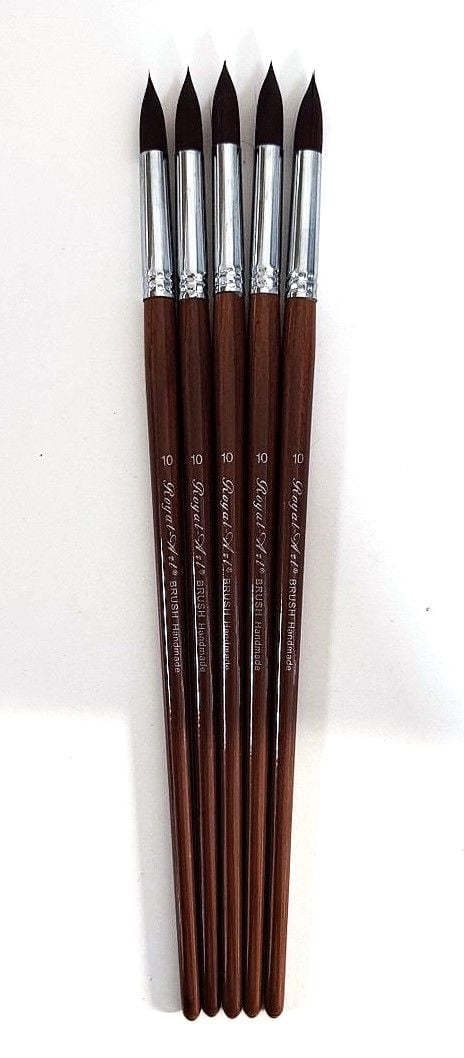 Пензлики художні круглі №10 нейлон (12 шт/уп) RA-9127-10 Royal-Art