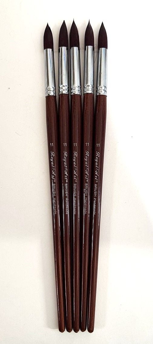 Пензлики художні круглі №11 нейлон (12 шт/уп) RA-9127-11 Royal-Art