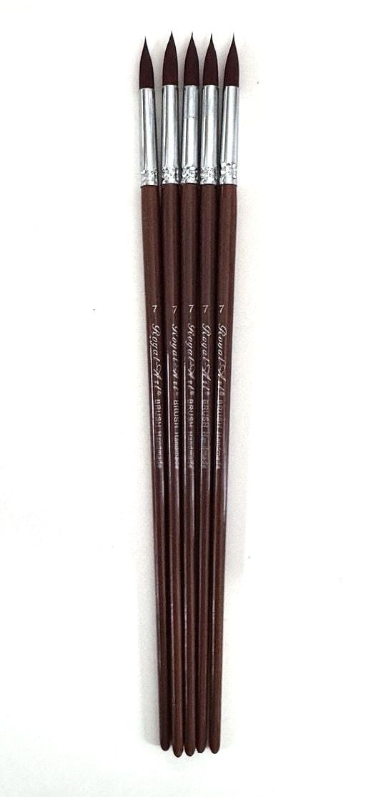 Пензлики художні круглі №7 нейлон (12 шт/уп) RA-9127-7 Royal-Art