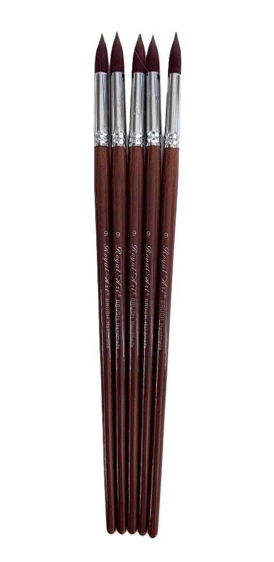 Пензлики художні круглі №9 нейлон (12 шт/уп) RA-9127-9 Royal-Art