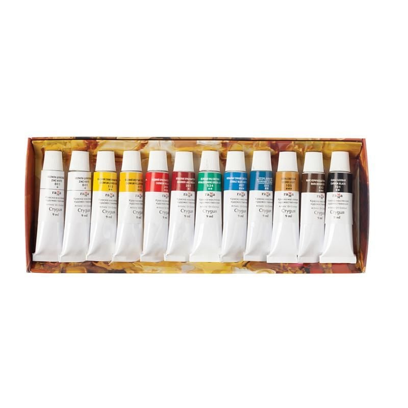 Фарби олійні художні 9 мл/туба 10 кол+ 2 білих 203007 Гамма