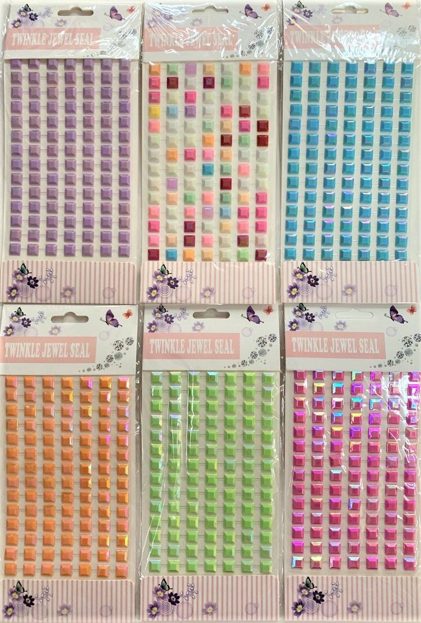 Наліпки стрази Квадрат 22*9,5см (12 шт/уп) BM