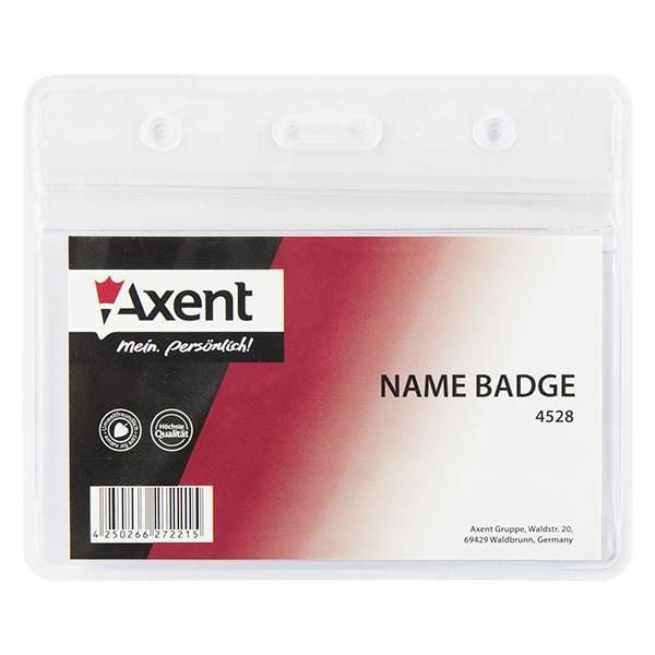 Бейдж горизонтальний zip lock 100*80 мм прозорий (10 шт/уп) 4528 Axent