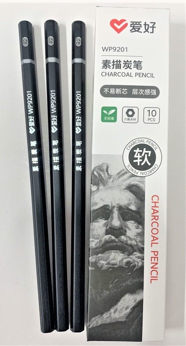 Олівець графітний вугільний м'який (10 шт/уп) WP 9201 AIHAO