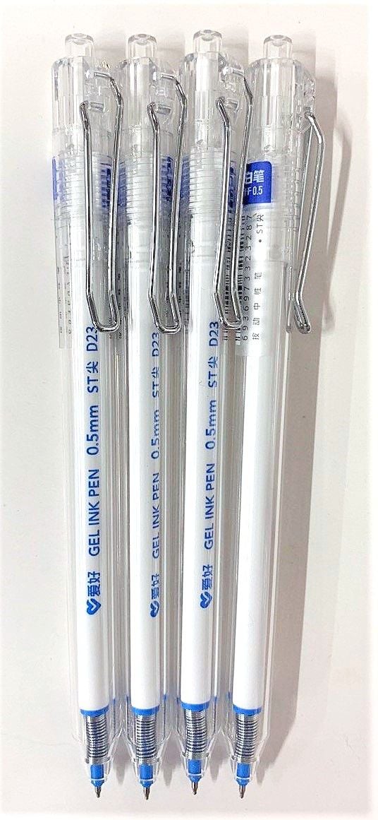 Ручка гелева автомат швидкосохнуча з металевим кліпом 0,5 мм синя (12 шт/уп) GP2691 AIHAO