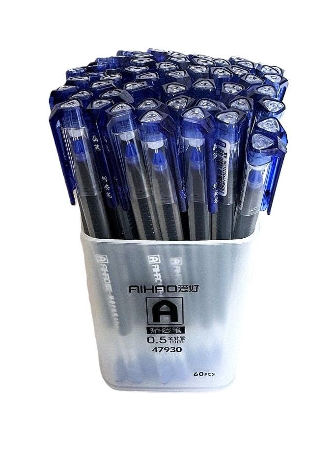 Ручка гелева 0,5 мм трикутна цільноналивна синя (60 шт/уп) AH-47930 AIHAO