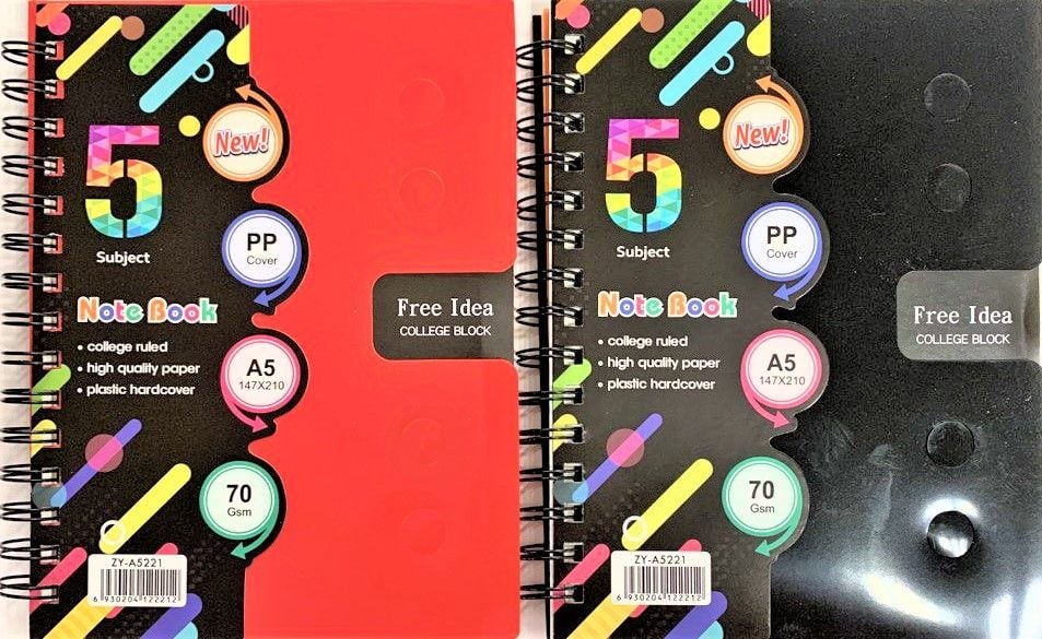 Блокнот А5 на пружині 120 арк з розділювачами Free idea ZY-A5221