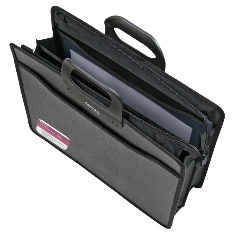 Портфель офісний В4 на блискавці, на 3 відділення, чорний 1603-01-A Axent
