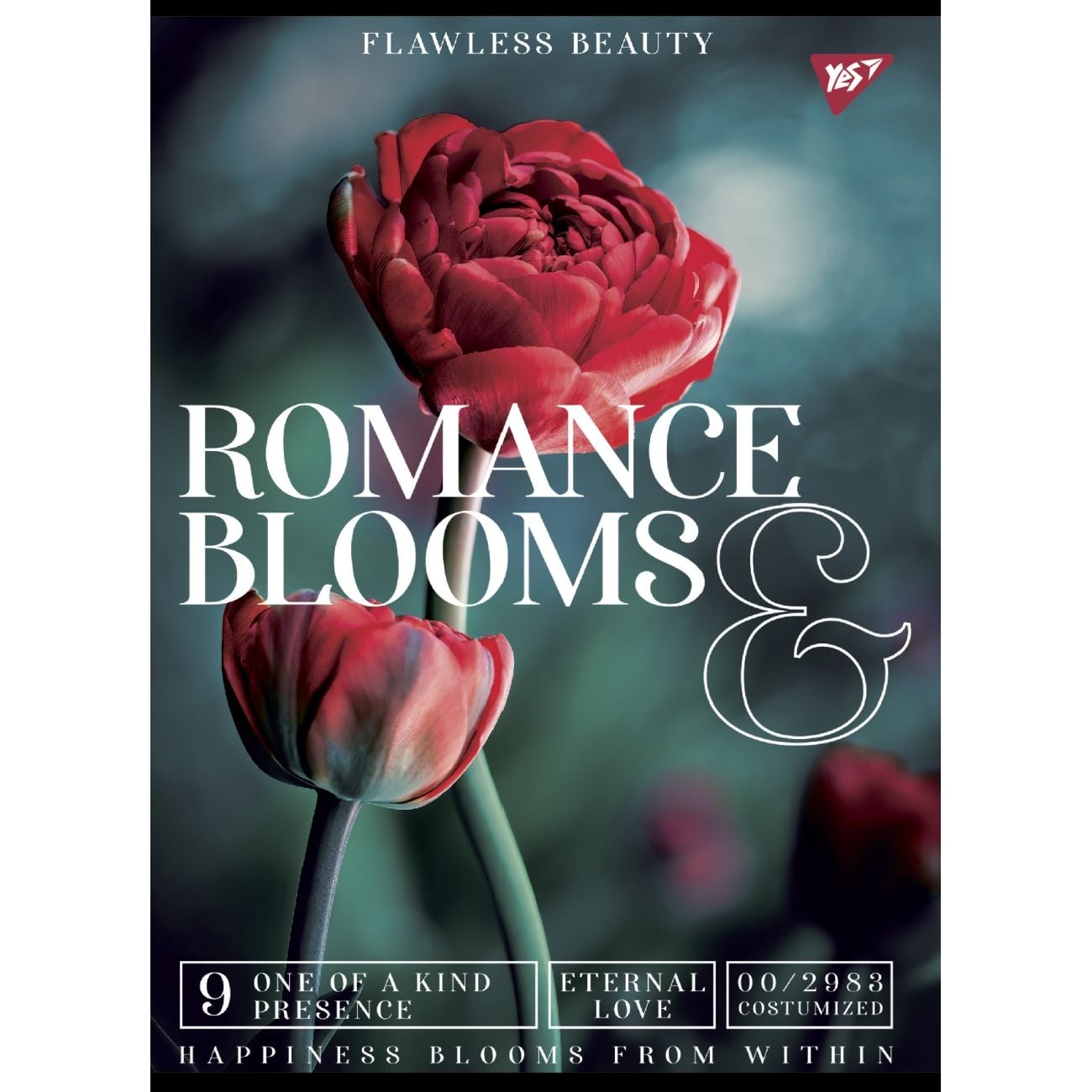 Блокнот Книга А4 48 арк клітинка Romance blooms (3шт) 681934 YES!