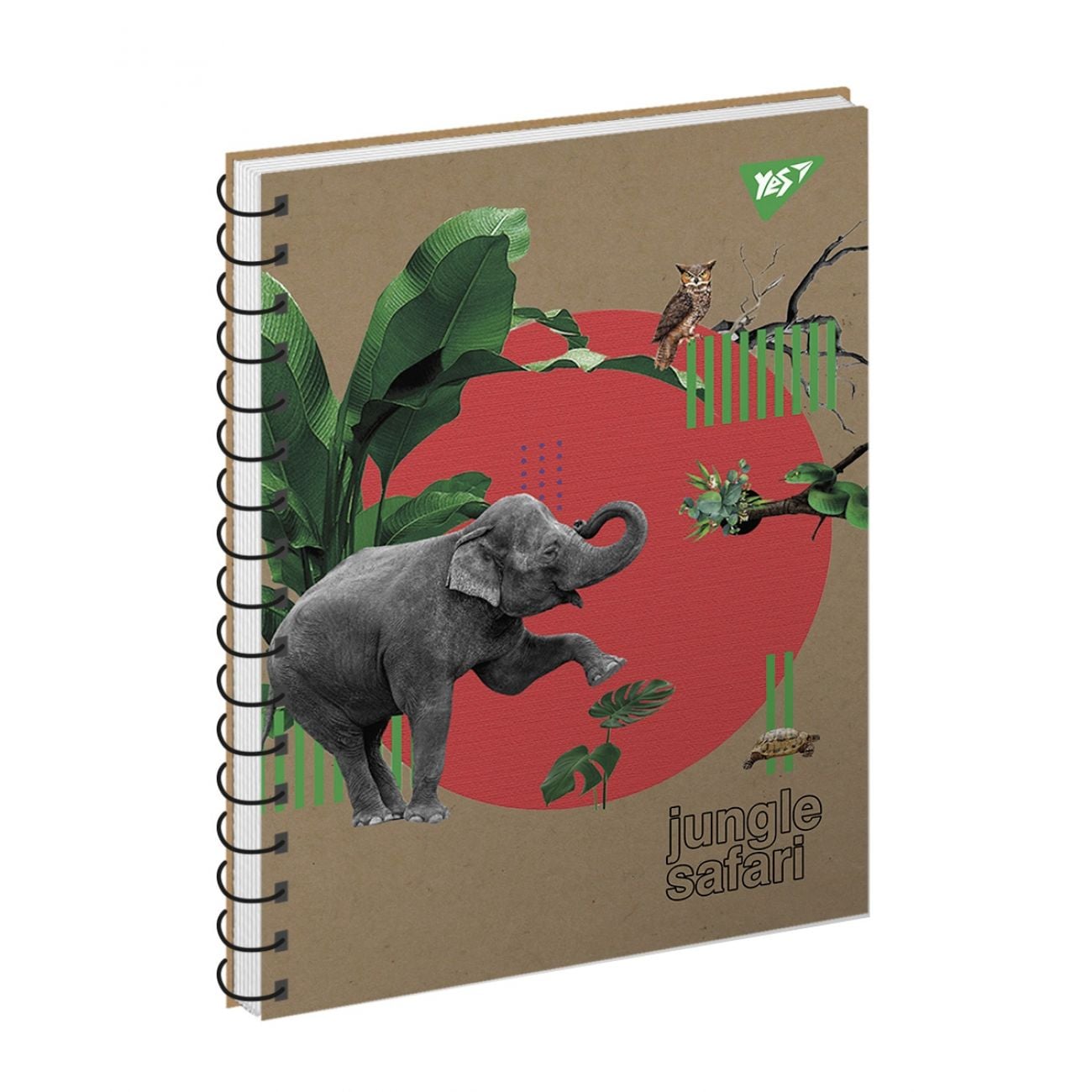 Блокнот В6 120 арк клітинка пружина Jungle safari крафт (3шт) 681912 YES!