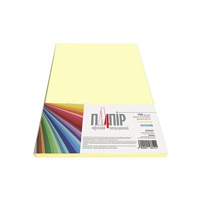 Папір принтерний А4 100 арк 80 г/м PASTEL YE23 світло-жовтий A4/80-YE23 IQ