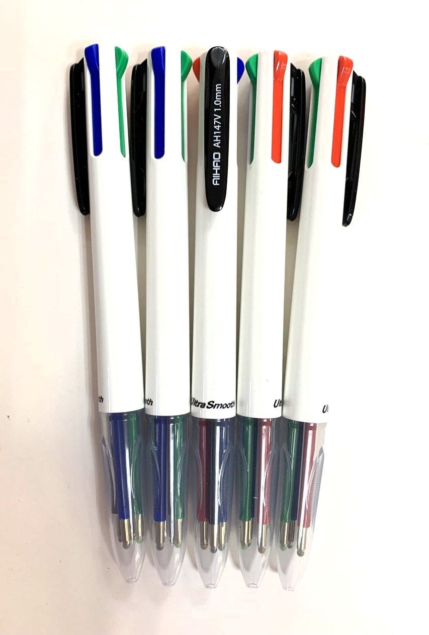 Ручка кулькова 4-х кольорова 1,0 мм (12) AH-147V AIHAO