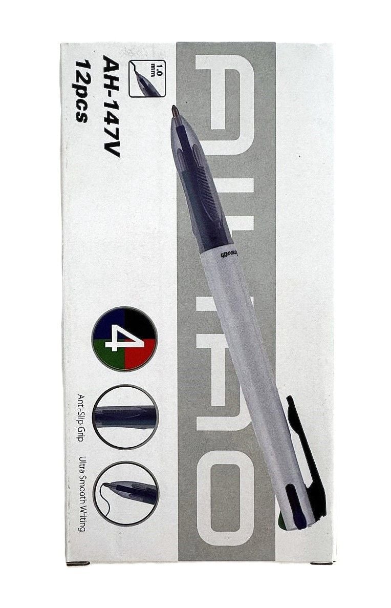 Ручка кулькова 4-х кольорова 1,0 мм (12 шт/уп) AH-147V AIHAO