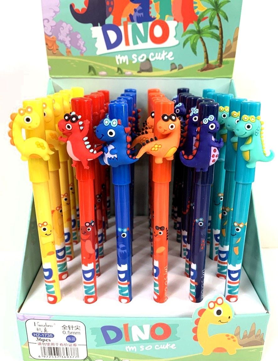 Ручка пиши/стирай Динозаврики гелева синя (36 шт/уп) HZ-1735 HANZHEN