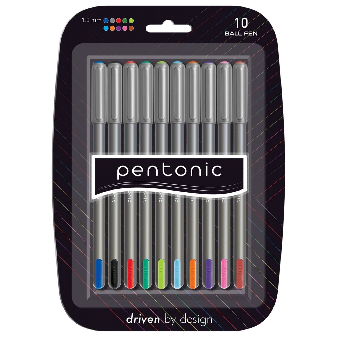 Ручка масляна набір 10 кол 1,0 мм Pentonic (10 наб/уп) 412199 LINC