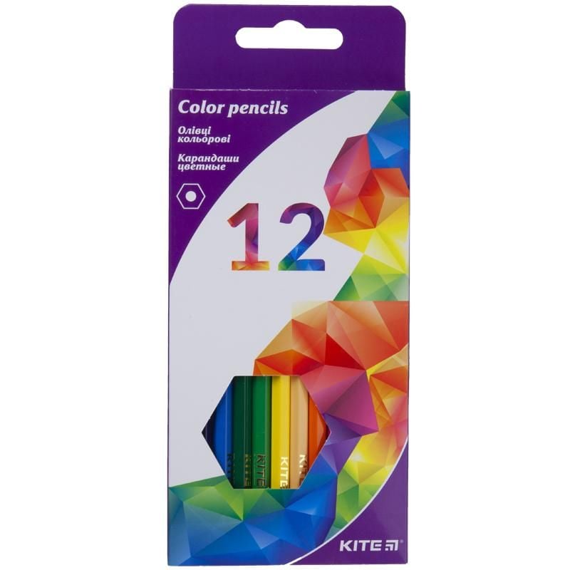 Олівець кольоровий 12 кол. Геометрія K17-051-3 Kite
